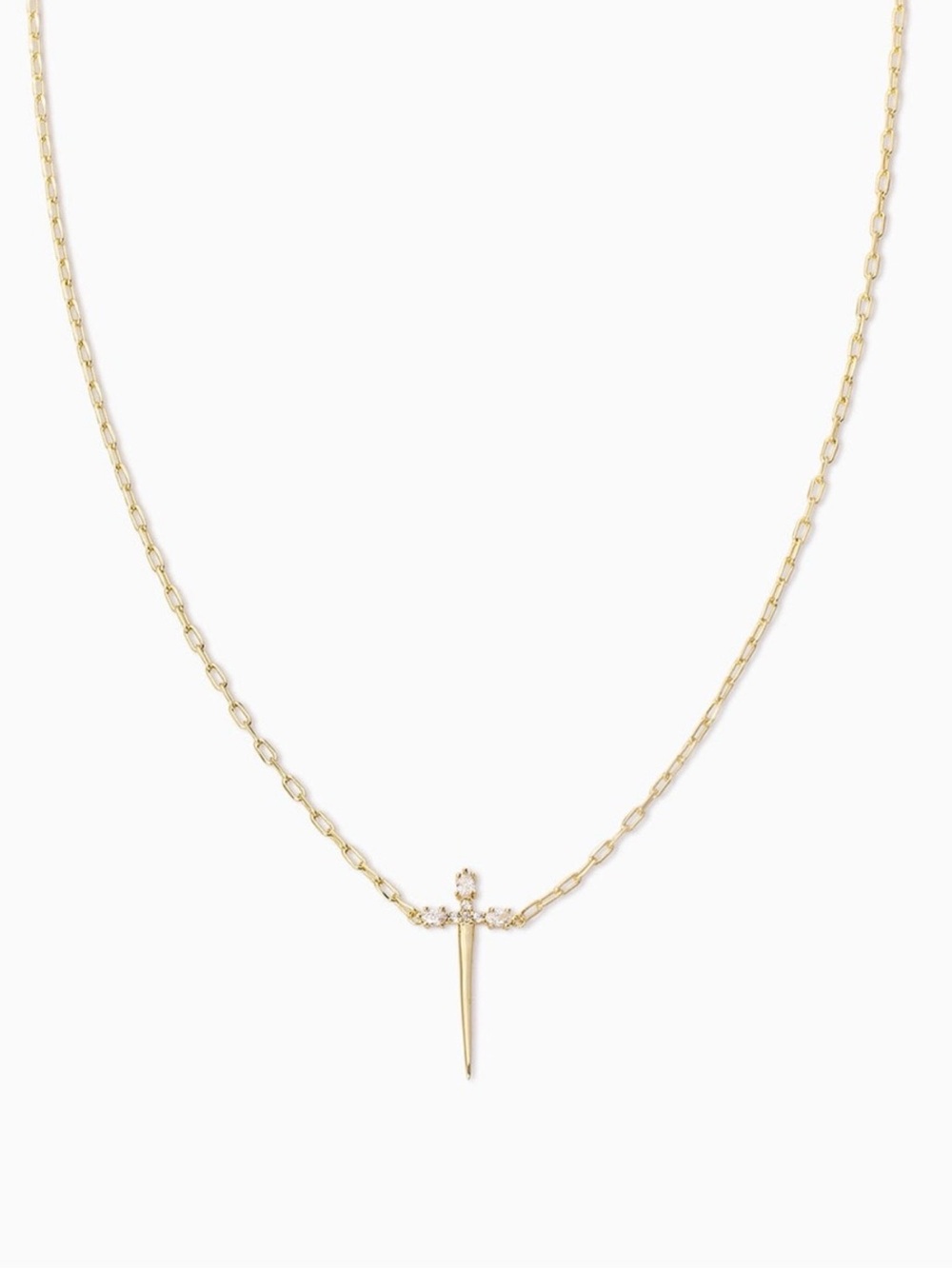 Uncommon James Golden Sword Pendant Necklace with Crystal Accents